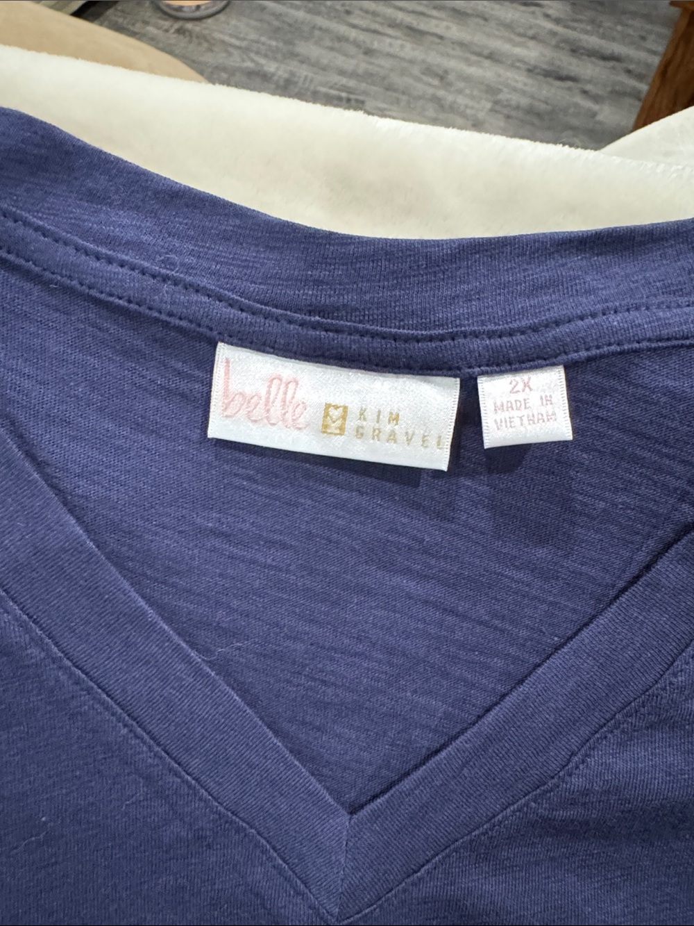 Belle by Kim Gravel V‑Neck Tee in Deep Indigo